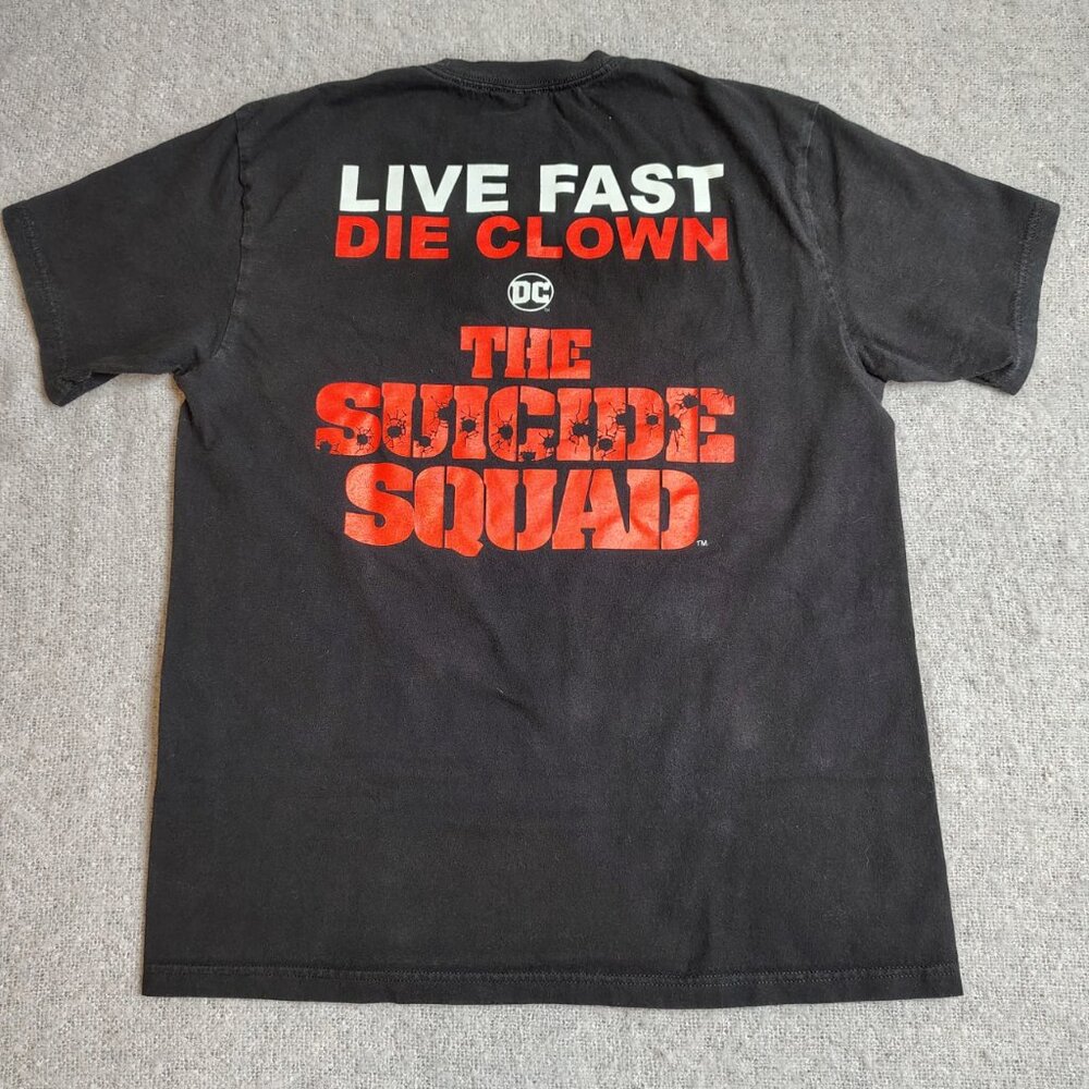 Harley Quinn Suicide Squad Shirt Size Large Front Back 5050 Live Fast Die Clown - Picture 6 of 12